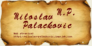 Miloslav Palačković vizit kartica